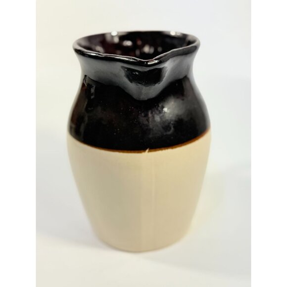 Roseville Stoneware Pitcher Vase RRP Made in USA. Beige/Brown Two Toned Farmhous - Picture 8 of 12